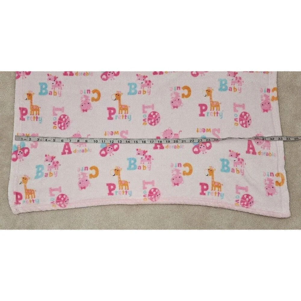 Bon Bebe Pink Orange Blue Fleece Baby Blanket Giraffe Cat Cow Butterfly Ladybug